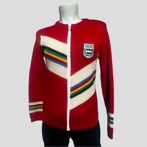 Vintage Eisbar 1976 Innsbruck, Austria Winter Olympic Wool Zip Up Sweater